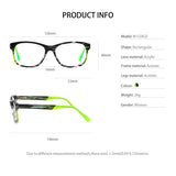 Fashionable Flexible Rectangular Acetate Frame clear glasses With Spring Hinge For Women and Men