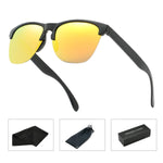 Unisex Semi Rimless Sunglasses Polarized Color Mirror Retro Glasses
