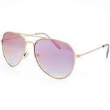 Classic Large Metal Frame Mirror Lens Aviator Sunglasses with Gift Box