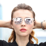 LongKeeper Polarized Sunglasses Classic Square Unisex Transparent Frame Glasses