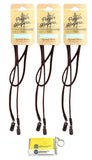 Eyeglass Retainer, Sunglass Holder | Leather Retainer | Black and Brown, 2pk mix | w/Microfiber Cloth & Screwdriver