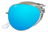 Polarized Folding Aviators With Premium Cleaning Cloth and Leather Case