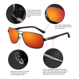 Premium Military Style Sunglasses Polarized Aluminum Oval/Rectangular Glasses 60mm/62mm PT088