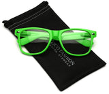 Iconic Square Horn Rimmed Clear Lens Retro Glasses