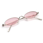 Vintage Slender Oval Sunglasses Small Metal Frame Candy Colors 31026