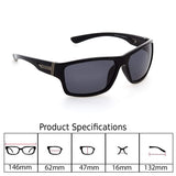 Premium Mens Wrap-Around Polarized Sunglasses with UV Lenses, Made in Italy