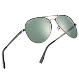 Premium Military Style Polarized Aviator Sunglasses, 100% UV Protection