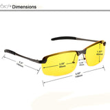 Day Night Vision Anti-glare Pink Lens Driving Metal Frame Polarized Sunglasses