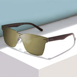Polarized Sunglasses Hidden Frame Rimless Square Mirrored Lenses For Men/Women