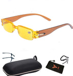 Unisex Transparent Slim Frame Sun Reader Reading Glasses Sunglasses Eyewear