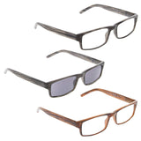 READING GLASSES 3 pack Striped Include Sun Readers