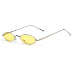Vintage Slender Oval Sunglasses Small Metal Frame Candy Colors 31026