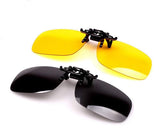 2 Piece Day+Night Vision Polarized Clip-on Flip-up Sunglasses