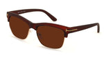 Translucent Soft Matte Classic Vintage Half Rim Retro Square Sunglasses - Dark Lens