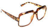 Oversized Square Thick Horn Rimmed Eyeglasses Vintage Inspired Geek Clear Lens