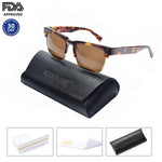 Vintage Retro Semi-Rimless Handmade Sunglasses, Acetate Horned Rim Clubmaster Scratch Resistant Shades