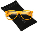 Iconic Square Horn Rimmed Clear Lens Retro Glasses
