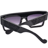 Flat Top Square Rhinestone Sunglasses Full Crystal Brand Eyewear
