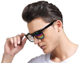 Best Value Retro Large Horn Rimmed Mirror Lens Wayfarer Polarized Sunglasses