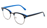 Newbee Fashion - Clubmaster Oval Stylish Retro Vintage Semi-Rimless Floral Classic Half Frame Clear Glasses Frames