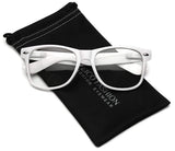 Iconic Square Horn Rimmed Clear Lens Retro Glasses