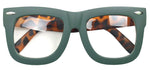 Vintage Inspired Geek Oversized Square Thick Horn Rimmed Eyeglasses Clear Lens