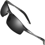 Polarized Sport Mens Sunglasses HD Lens Metal Frame Driving Shades FD 9005