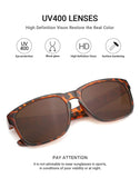 Classic Rectangular Polarized Sunglasses Retro Driving Eyewear 100% UV Blocking