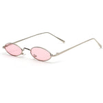 Vintage Slender Oval Sunglasses Small Metal Frame Candy Colors 31026