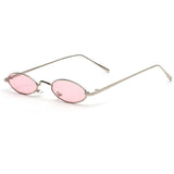 Vintage Slender Oval Sunglasses Small Metal Frame Candy Colors 31026