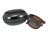Limited Edition Horn Rimmed Polarized Folding Sunglasses with Compact Pocket