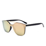 Unisex Retro Classic Rimless Sunglasses One Piece Mirrored Square