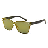 Polarized Sunglasses Hidden Frame Rimless Square Mirrored Lenses For Men/Women