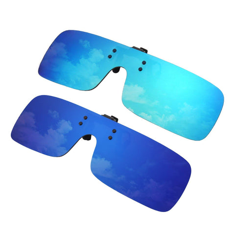2-Pack Polarized Clip-on Flip Up Rimless One Piece Sunglasses,JP68
