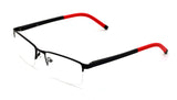Men Half Rimless Rectangular Non-prescription Glasses Frame Clear Lens Eyeglasses Slim TR90