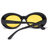 Clout Goggles,Oval Sunglasses Mod Thick Retro Frame Round Lens Kurt Cobain