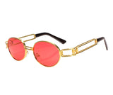 Retro Round Steampunk Sunglasses Metal Frame