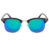 Classic Half Frame Semi-Rimless Horn Rimmed Sunglasses Retro Clubmaster Sunglasses