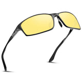 Men's HD Yellow Night Vision Driving Glasses for For Outdoor Sports Black Carbon Fibre Frame