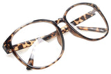 Oversized Big Round Horn Rimmed Eye Glasses Clear Lens Oval Frame Non Prescription