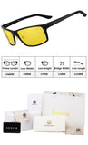 Men's HD Yellow Night Vision Driving Glasses for For Outdoor Sports Black Carbon Fibre Frame