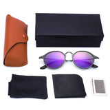 Round Retro Polarized Sunglasses Driving Shopping Glasses Steampunk Frame, UV400 Protection