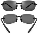 Maui TR90 Rimless Polarized Sunglasses for Men with Square Mirror Nylon Lens 736