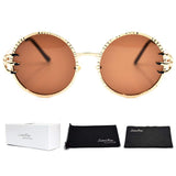 Gothic Punk Round Sunglasses Skull Claw Design Glasses