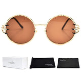 Gothic Punk Round Sunglasses Skull Claw Design Glasses