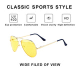 Night Driving Glasses,HD Anti Glare Night Vision Glasses,Aviator Polarized Yellow Lens for Car Women/Man
