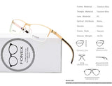 Square Prescription Optical Semi Rimless Glasses Frames with Titanium Alloy 981