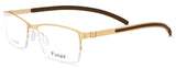 Square Prescription Optical Semi Rimless Glasses Frames with Titanium Alloy 981