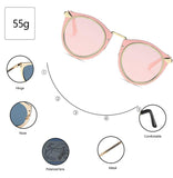 Polarized Round Sunglasses for Men Vintage Cat Eye Designer