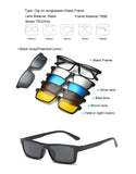 Magnetic 5Pcs Polarized Clip-on Sunglasses for Night Driving